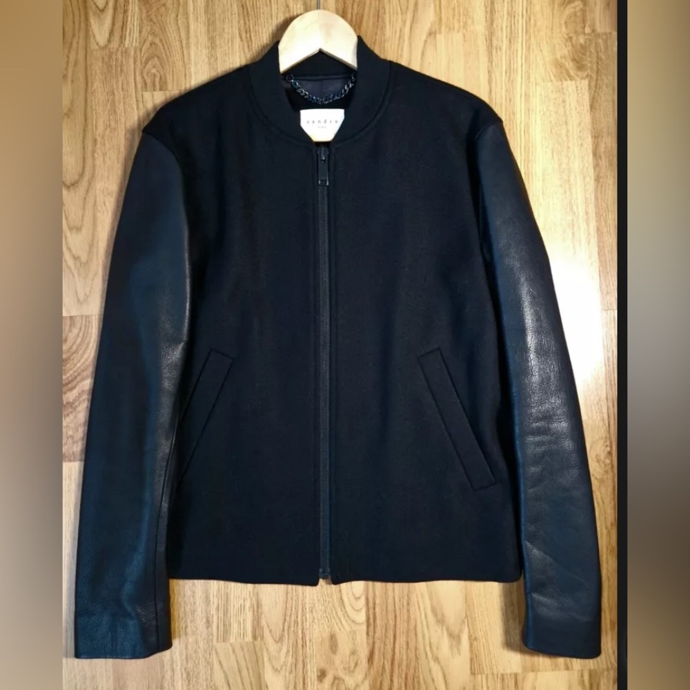 NWOT Sandro Paris Wool Leather Jacket - Medium